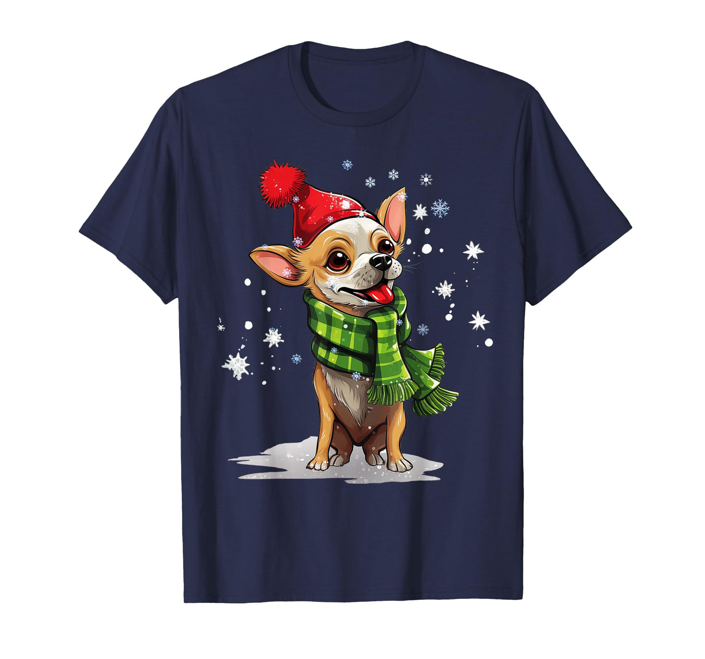 Chihuahua Dog Christmas Snow Winter Vibes for Men Women Kids T-Shirt