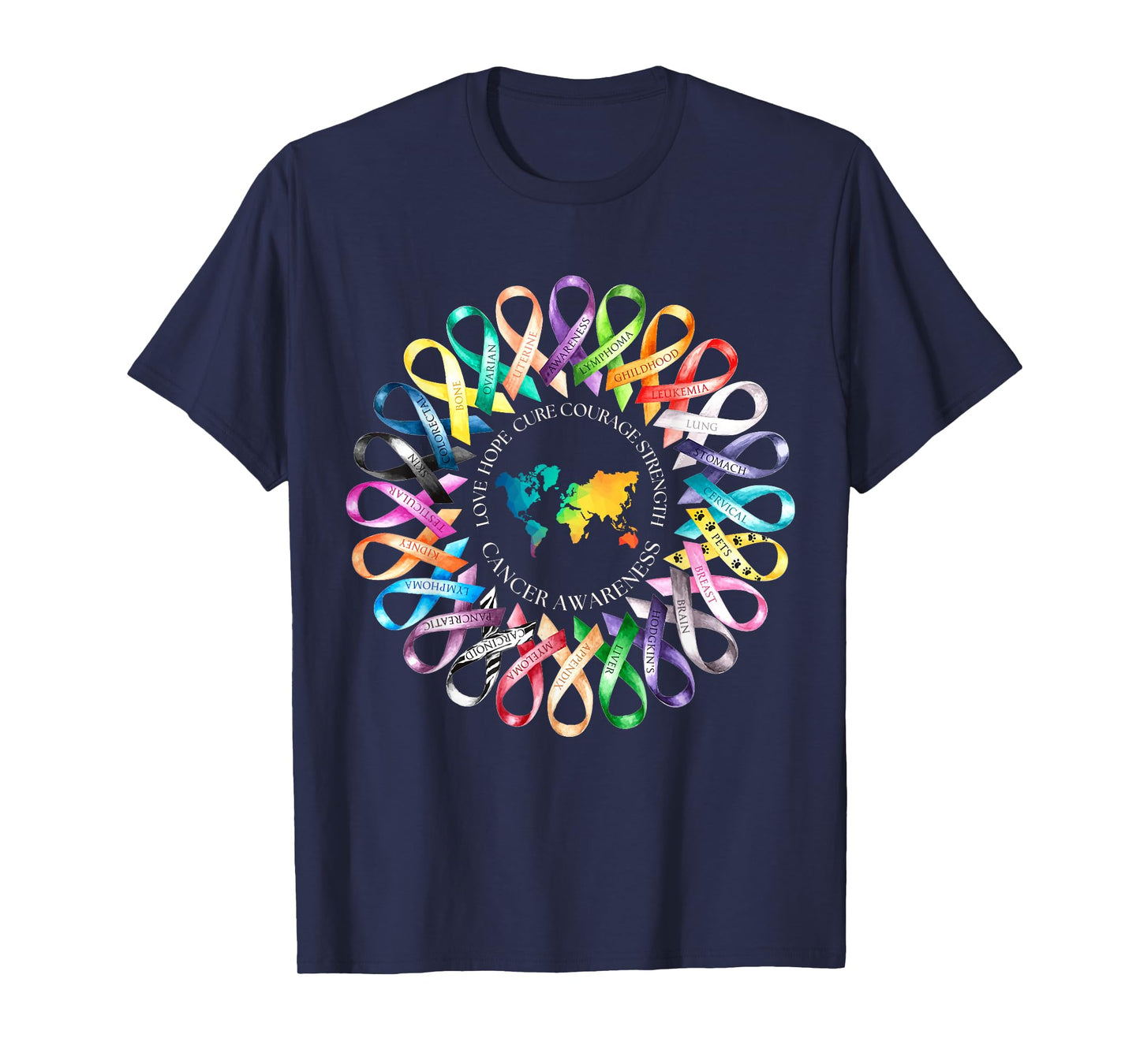 All Cancer Matters Survivors Awareness Fight Ribbon Support T-Shirt