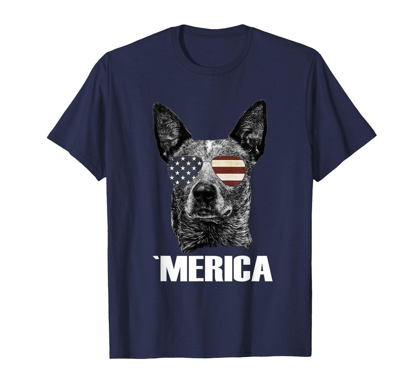 4th July Blue Heeler Dog Merica Patriotic USA Flag Cute T-Shirt