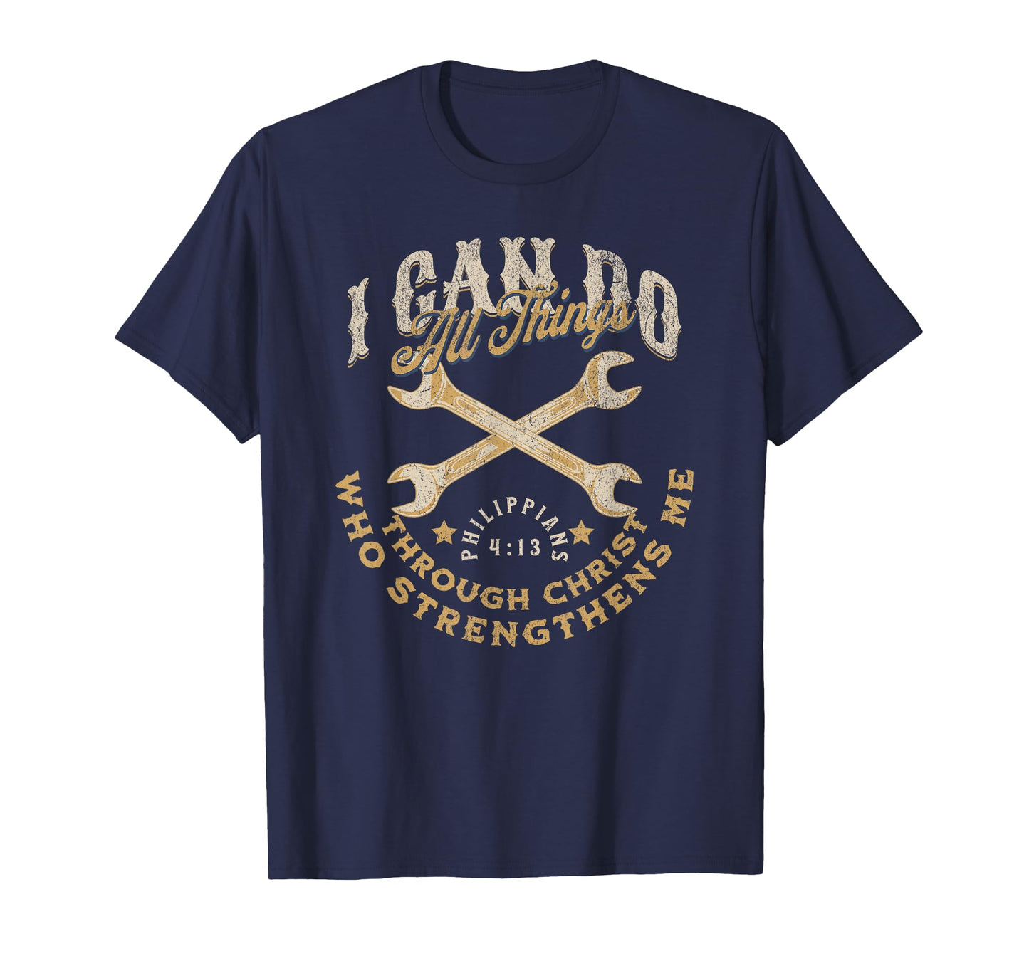 Cool Classic Car Mechanic Wrench Bible Scripture Verse Faith T-Shirt