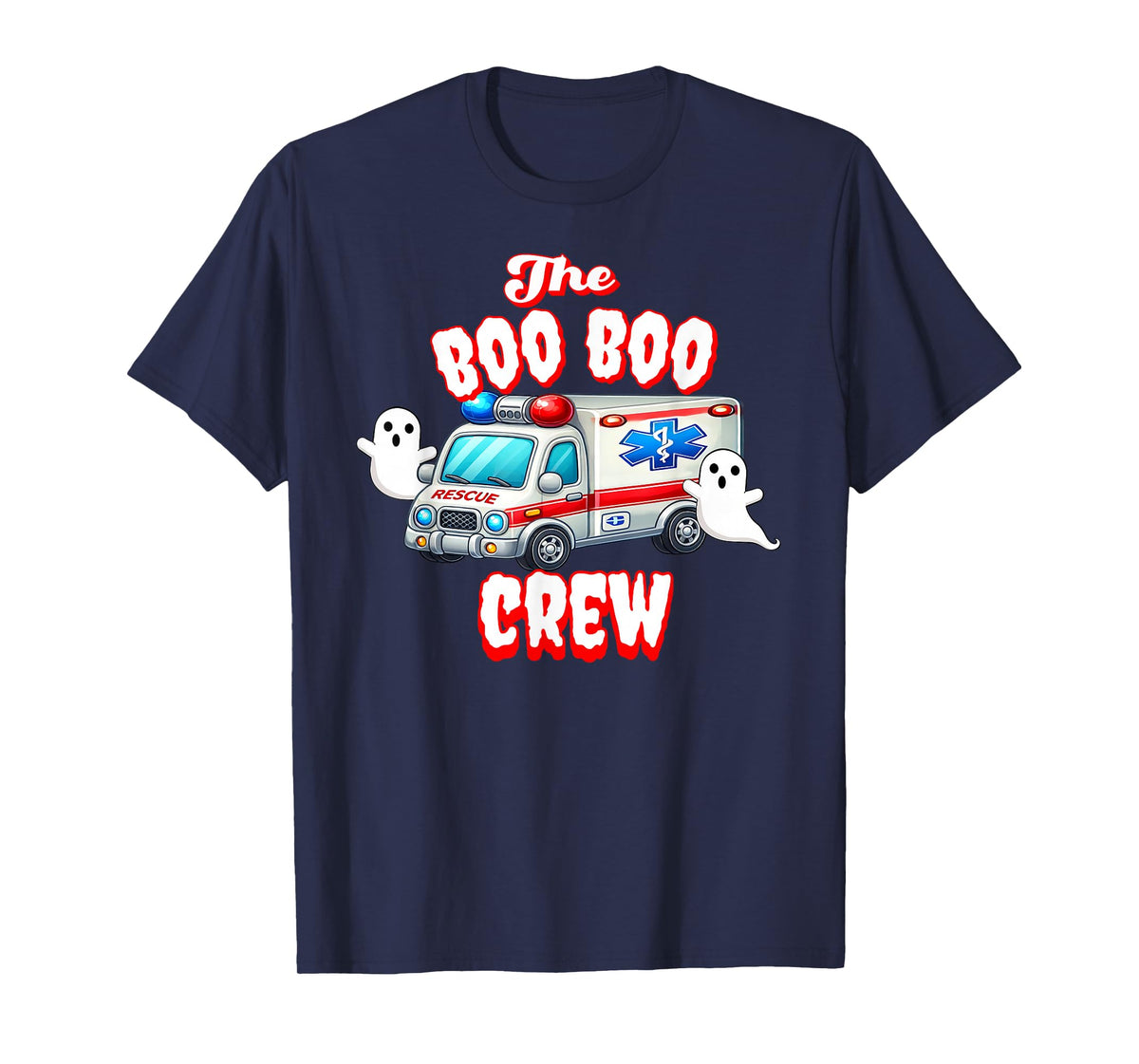 EMT Paramedic Boo Crew Ghost Halloween Nurse Scare Squad T-Shirt