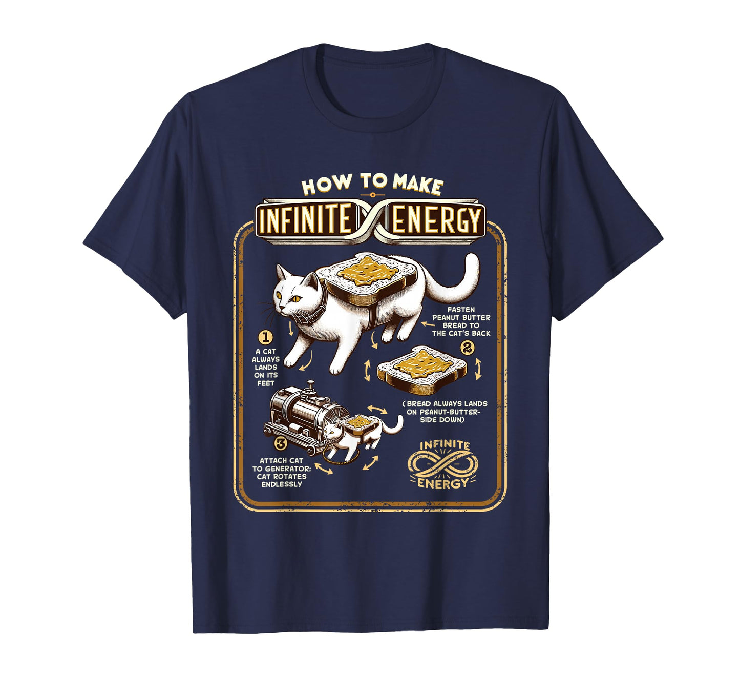 Science Experiment Perpetual Mobile Infinite Energy Cat T-Shirt