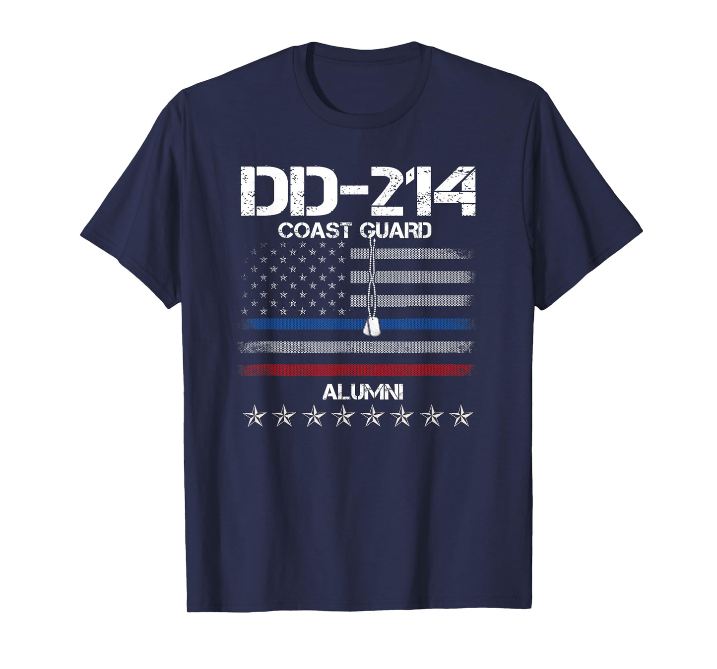 DD-214 US Coast Guard Alumni Tee USCG American Flag Vintage T-Shirt