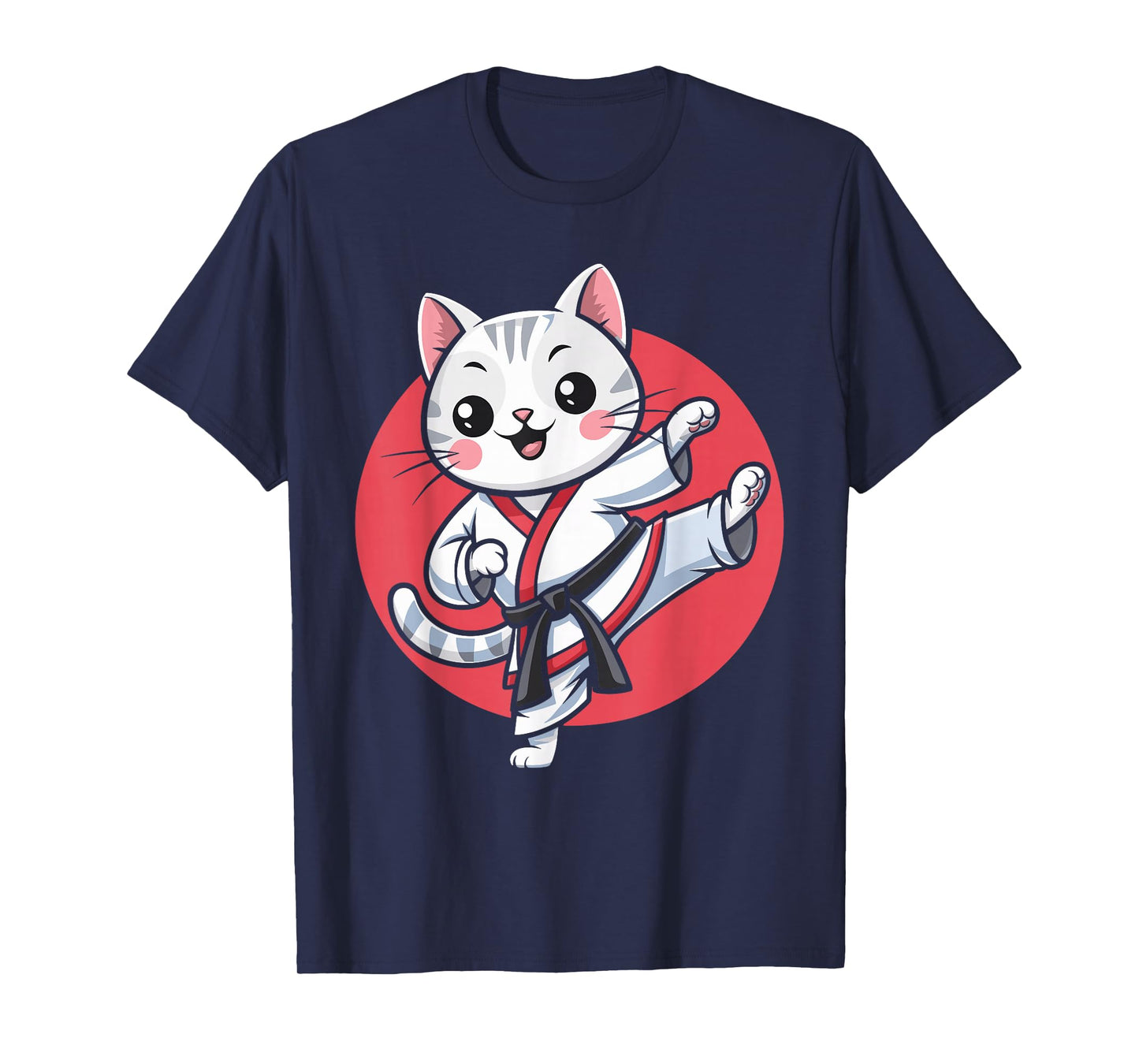 Japanese Cat Karate Kawaii jiu Jitsu Women Girls Kids T-Shirt