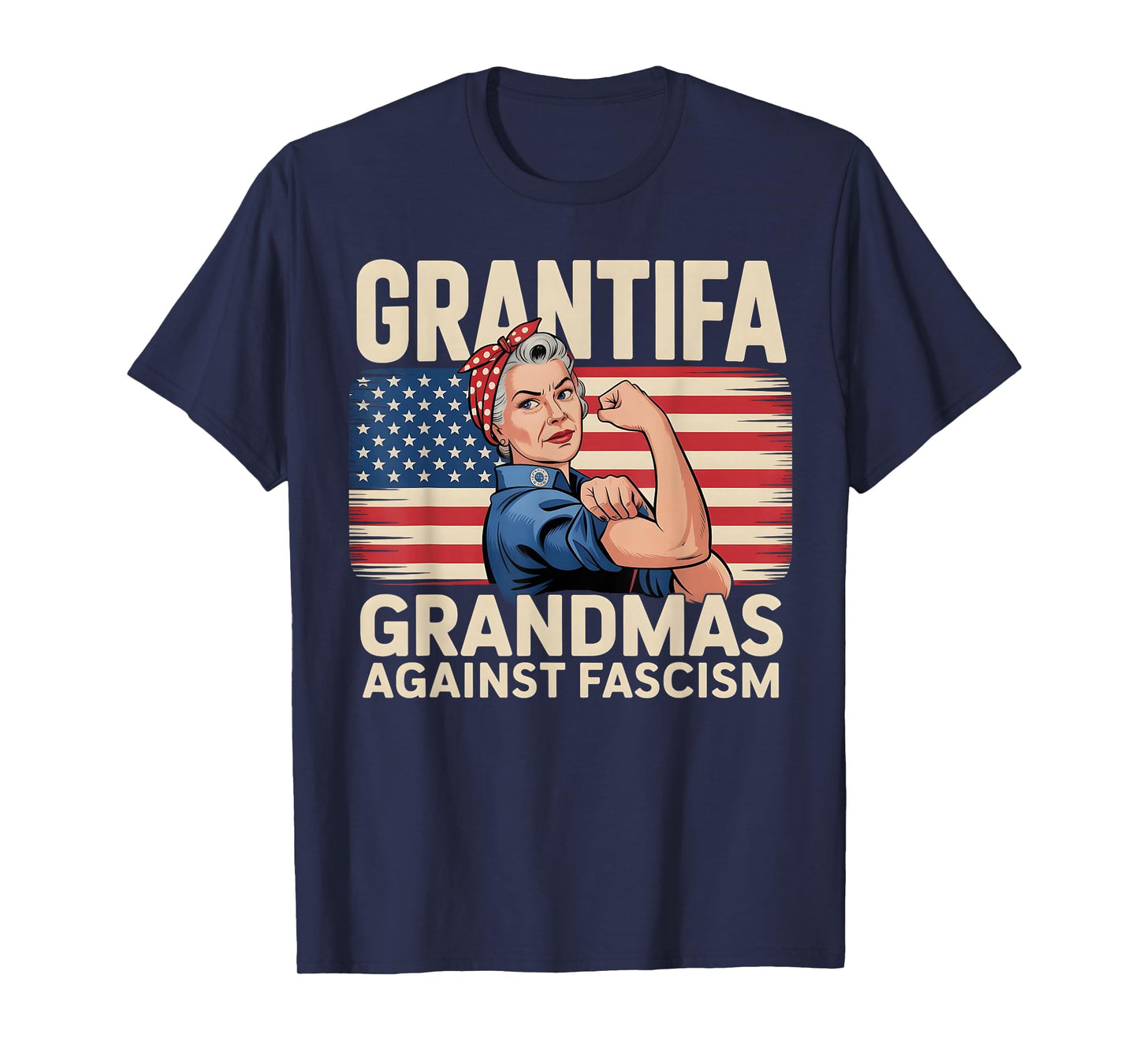 GRANTIFA Grandmas Against Fascism Patriotic Vintage Art T-Shirt