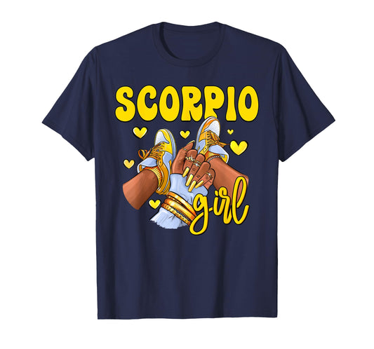Scorpio Girl Shoes Sneakers Zodiac Sign Black Women T-Shirt
