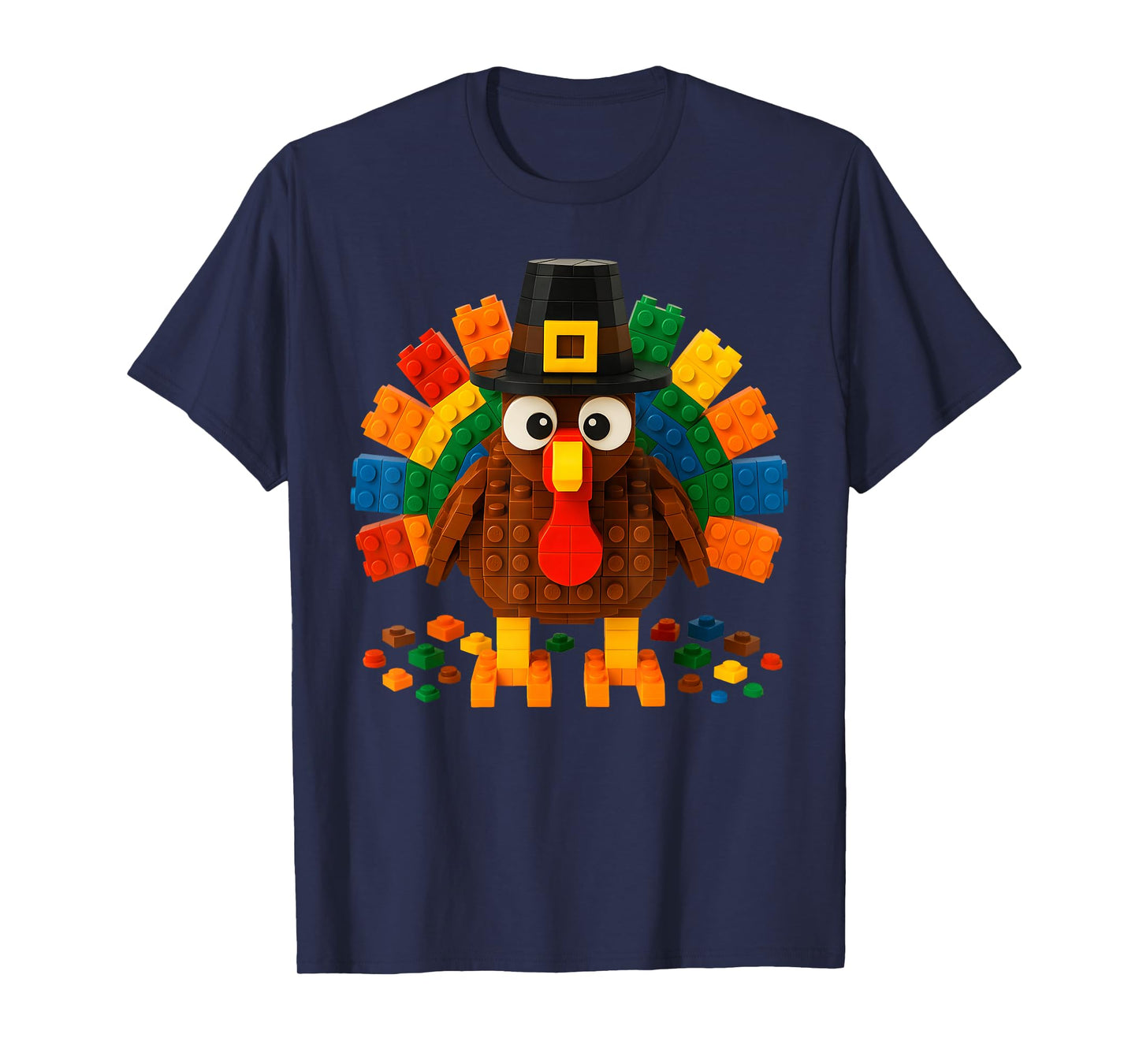 Master Builder Building Blocks Turkey Thanksgiving Men Boy T-Shirt