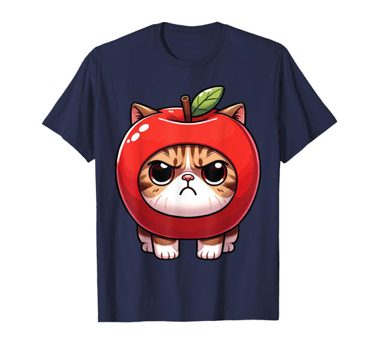 Apple Cat, Grumpy Kitty, Kawaii Apple Cat T-Shirt