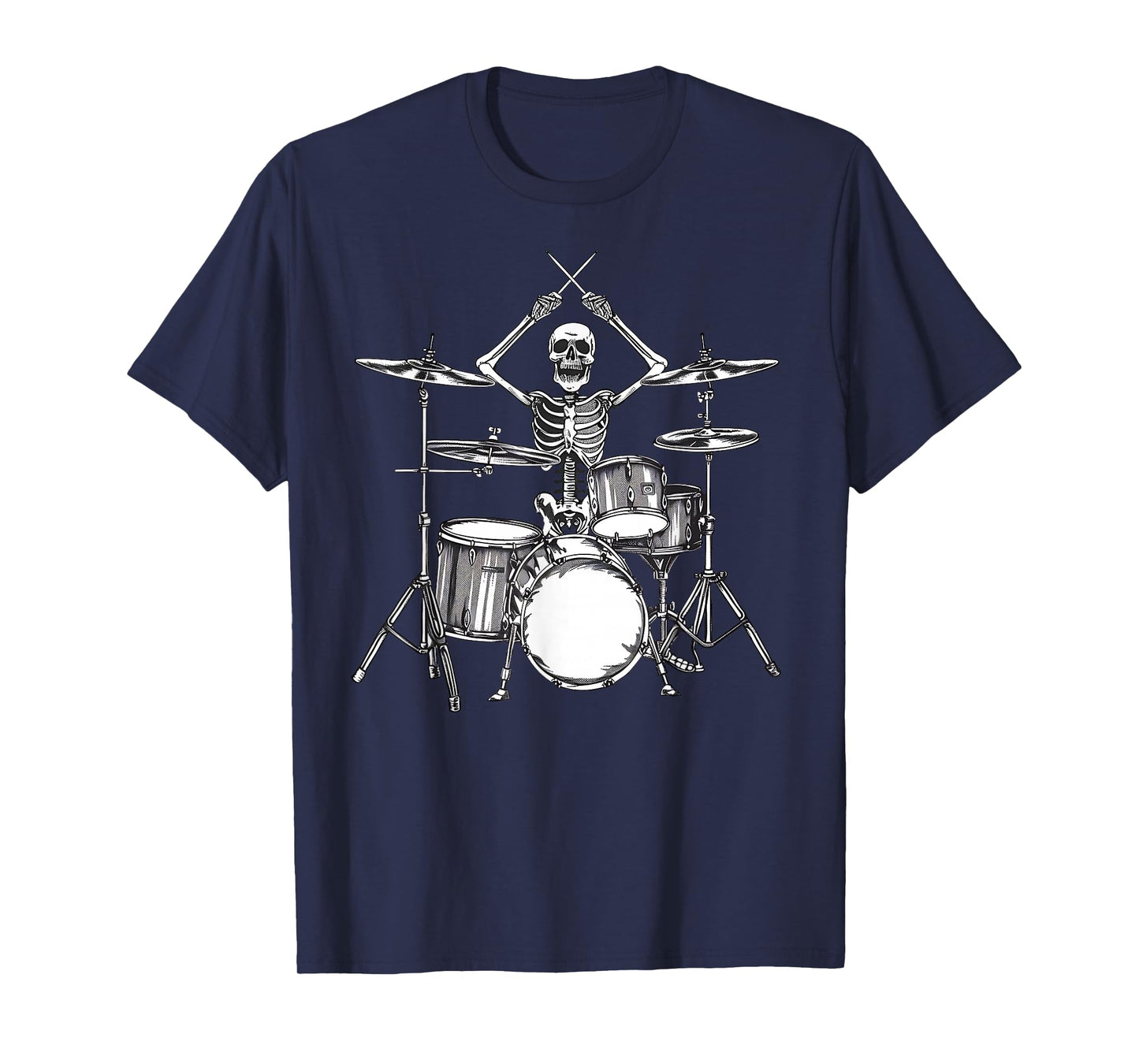 Skeleton Percussionist Drummer Halloween Rock & Roll Music T-Shirt