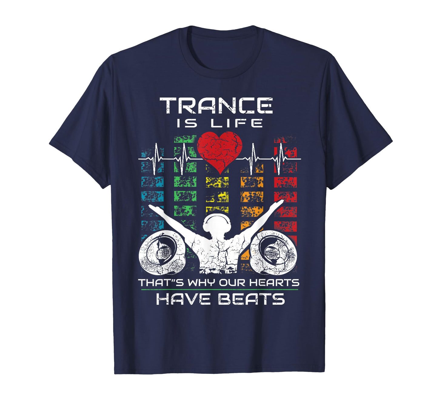 Electronic Dance Music Trance Music Retro Vintage DJ T-Shirt - Unisex-Adults/Kids - Black - Short Sleeve - Small