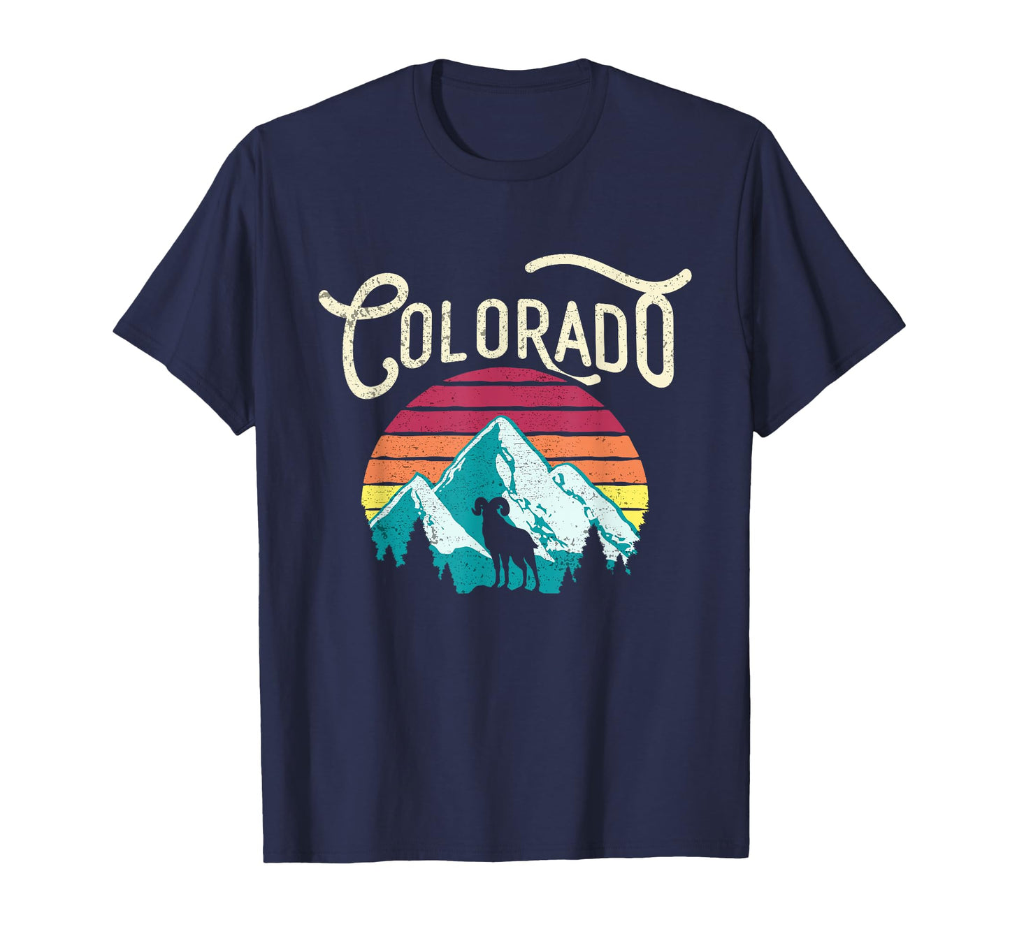 Retro Colorado CO Mountains Wildlife Bighorn Sheep T-Shirt T-Shirt