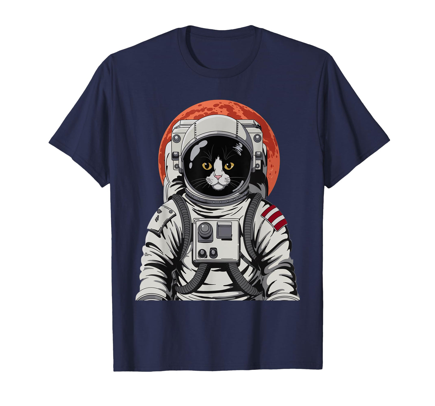 Space Cat Astronaut Cat Helmet Graphic Cat Space T-Shirt for Men Women Kids