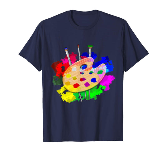 Artist Paint Palette and Brushes Art T-Shirt Small