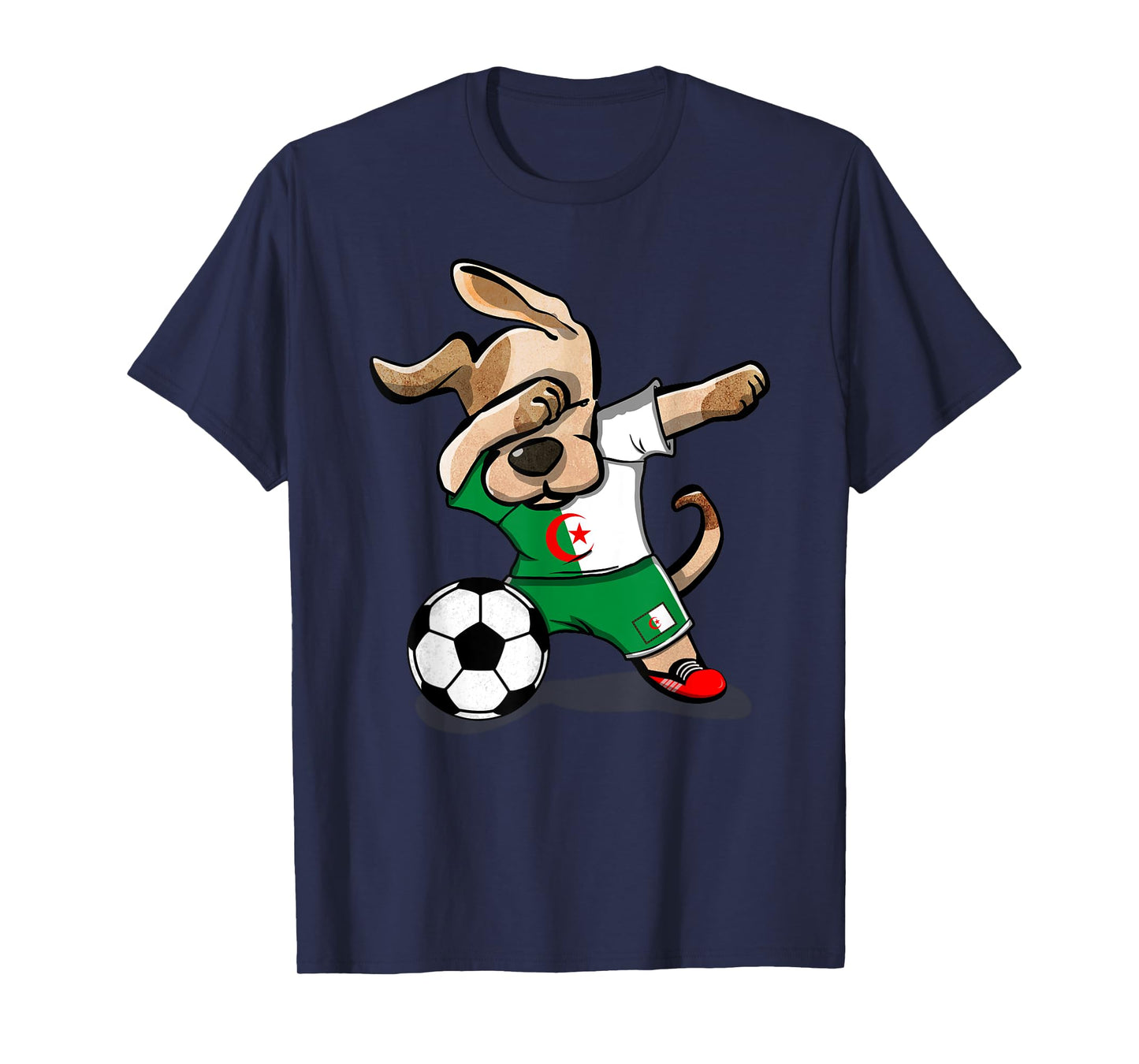Dabbing Dog Algeria Soccer Jersey Algerian Football Lover T-Shirt