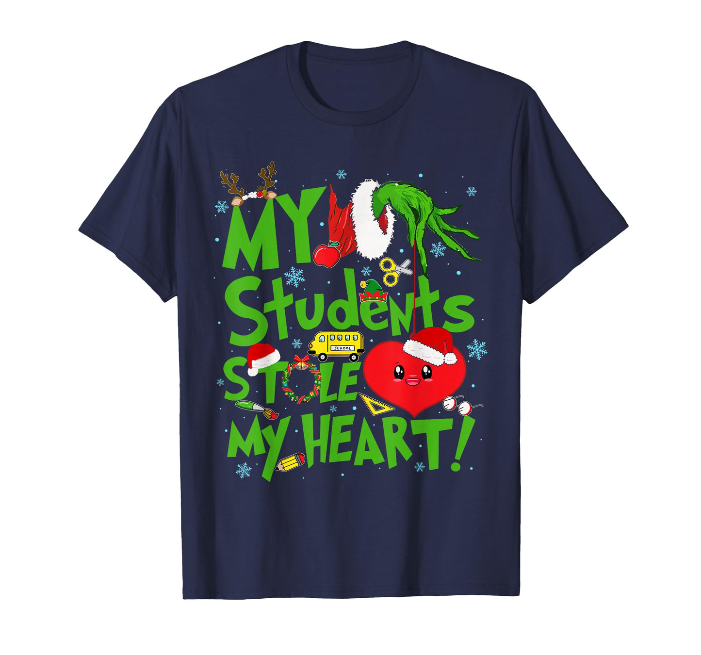 My Students Stole Teacher My Heart Holiday Merry Christmas T-Shirt