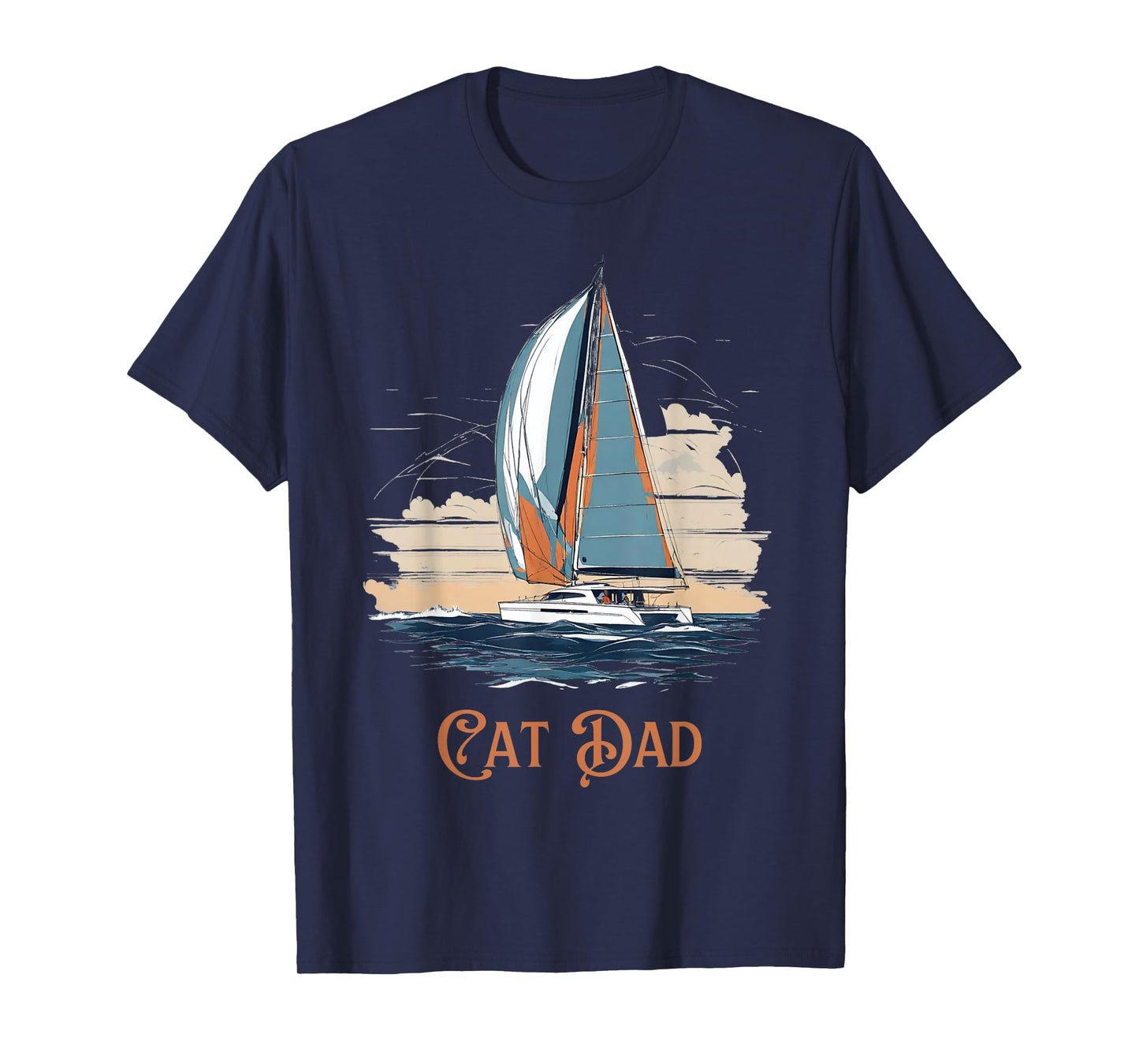 Cat Dad - Funny Men's Vintage Catamaran Sailing T-Shirt