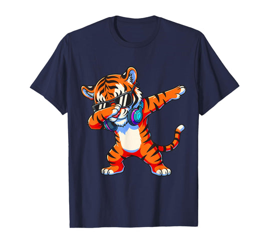 Funny Dabbing Tiger Kids Toddler Boys Girls Animal Lover T-Shirt