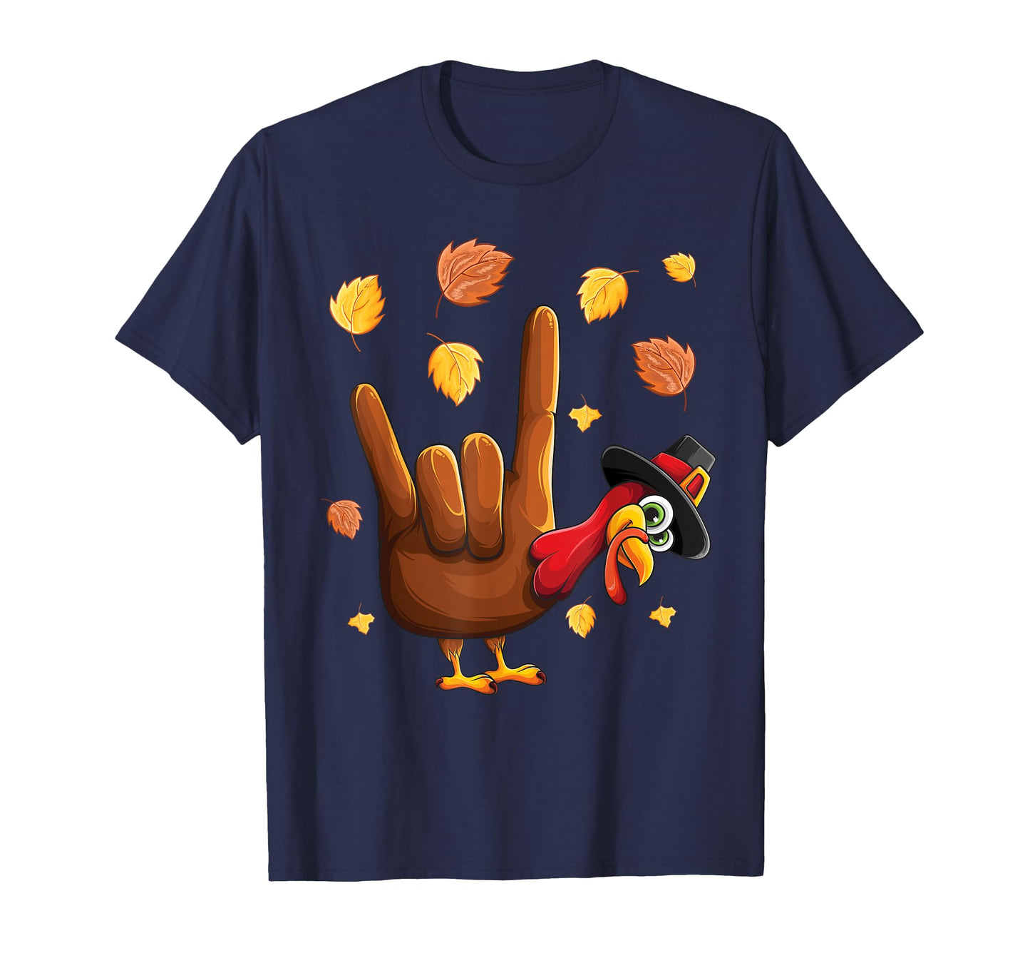 ASL Tukey American Sign Language I Love You Thanksgiving T-Shirt