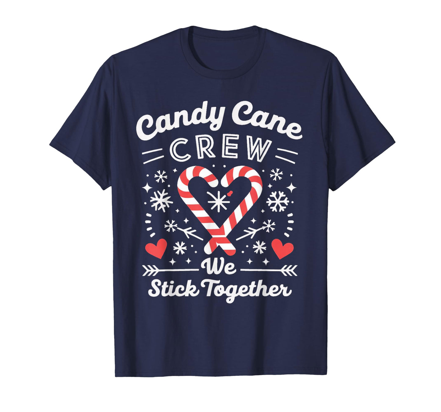 Christmas Candy Cane Heart Holiday Family Matching Pajama T-Shirt