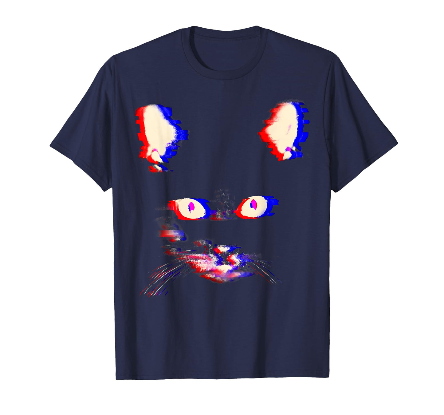 Trippy Psychedelic Cat Vaporwave Aesthetic Grunge Punk Art T-Shirt