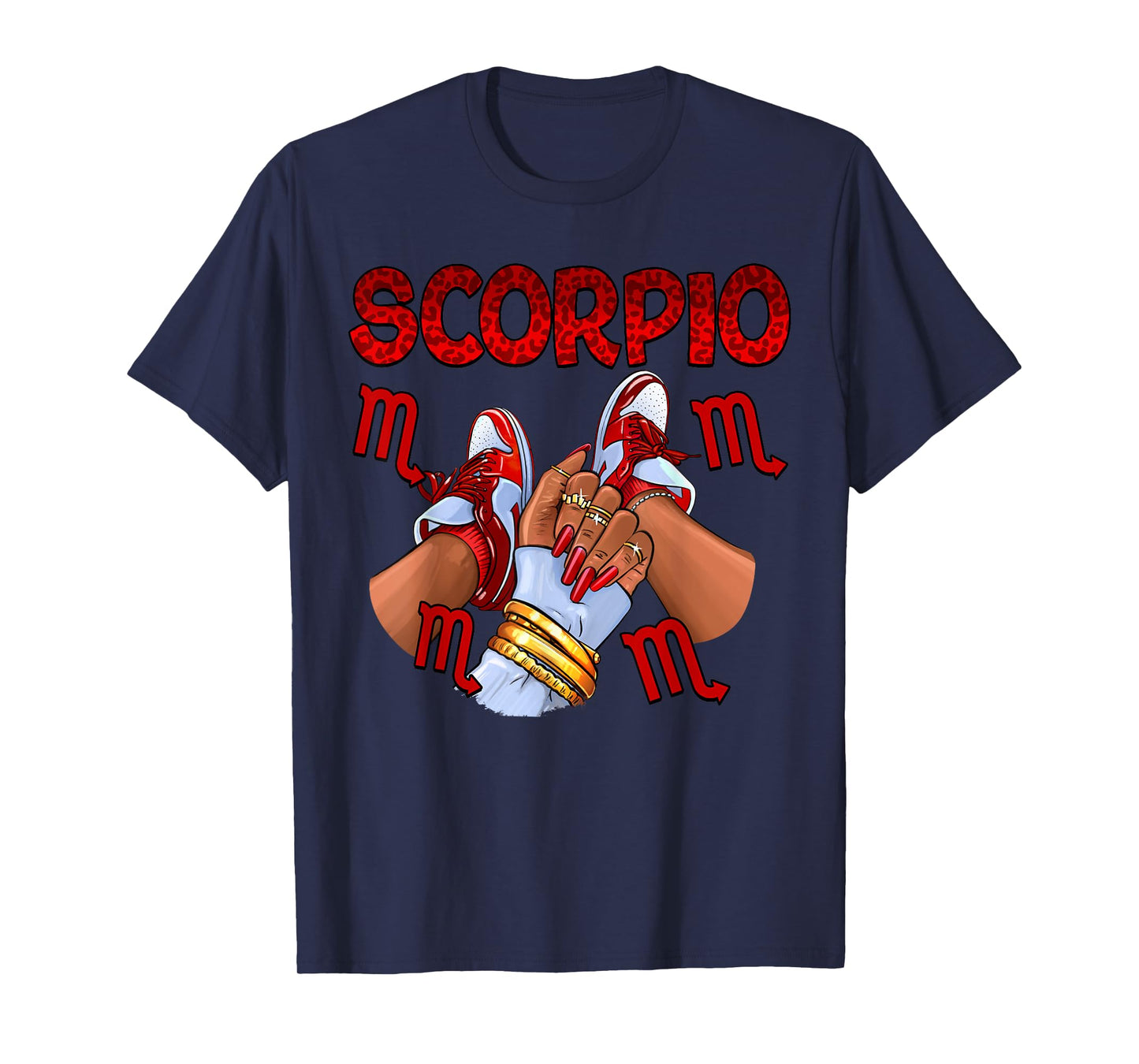 Scorpio Queen Birthday Women Sneakers Zodiac Sign Bday T-Shirt