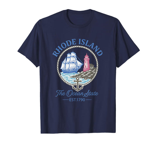 Vintage Rhode Island The Ocean State Tshirt T-Shirt