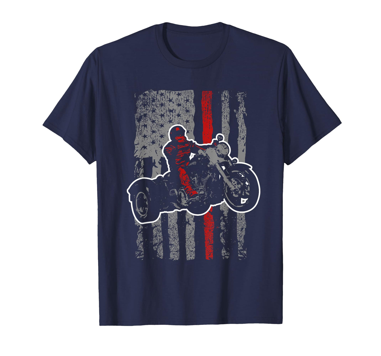 USA Flag Trike Bike Men's Motorcycle Trike Rider Triker T-Shirt