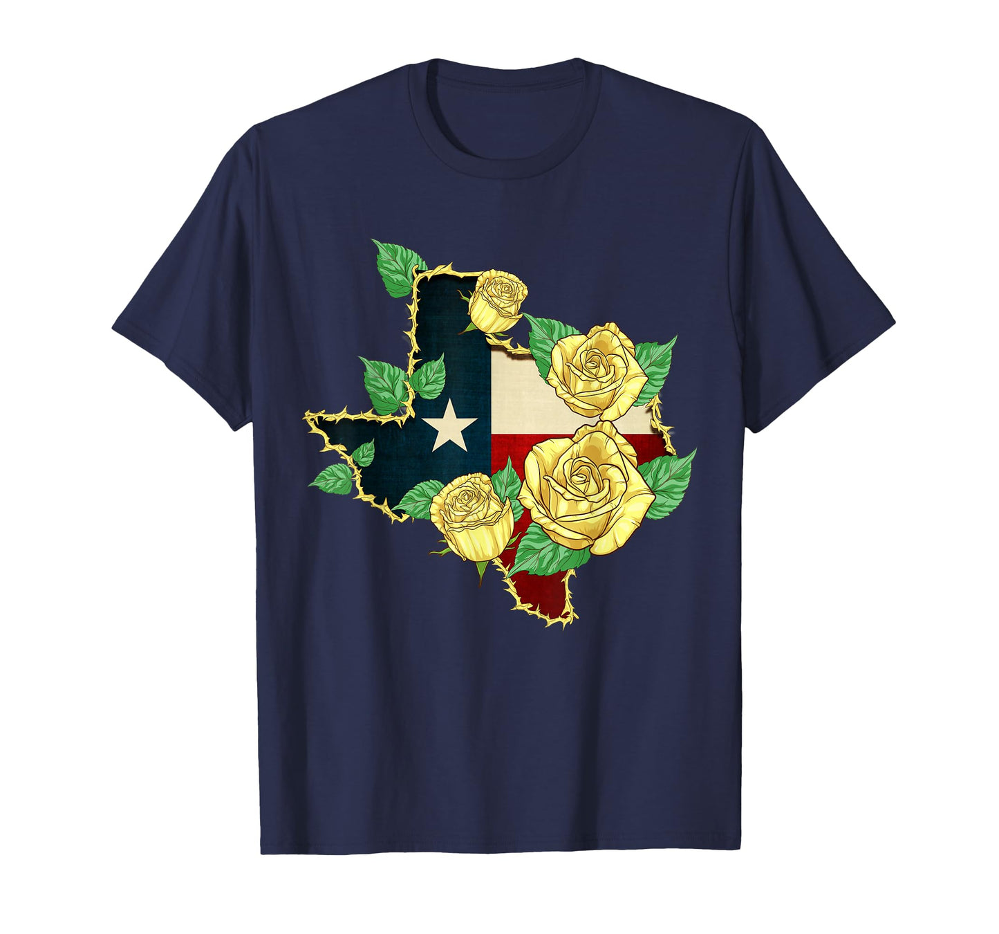 Yellow Rose of Texas Flag Proud Texan American Patriot T-Shirt