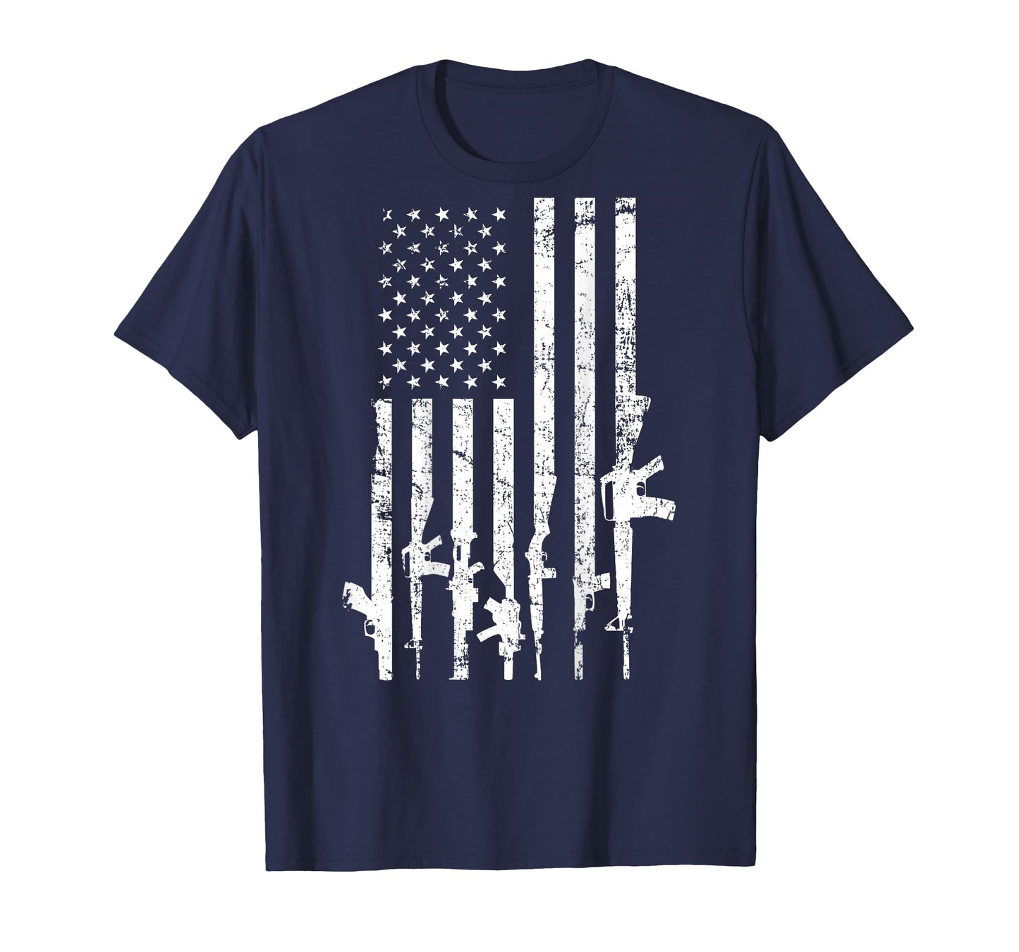 USA Distressed Flag Guns Pro Gun - 2nd Amendment - ON Back T-Shirt
