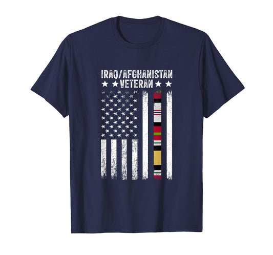 Proud Iraq Afghanistan Veteran Flag T-Shirt