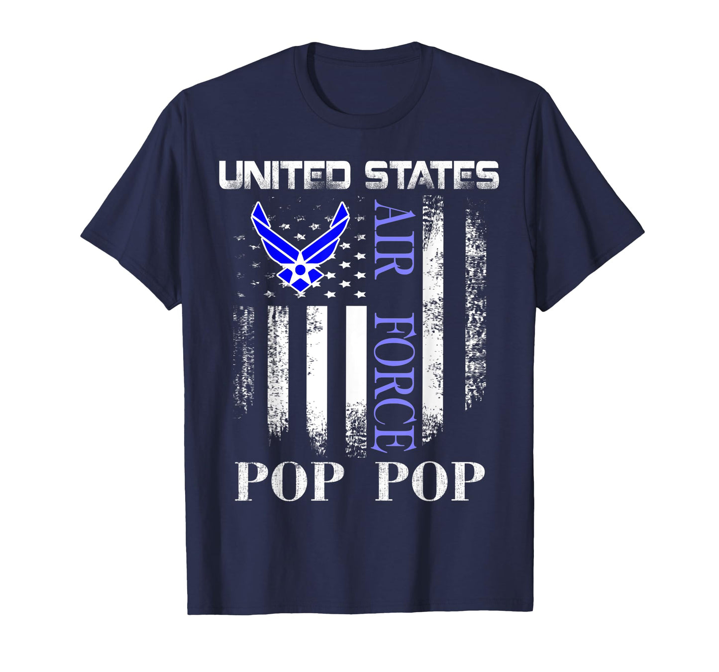 Vintage United States Air Force Pop Pop With American Flag T-Shirt
