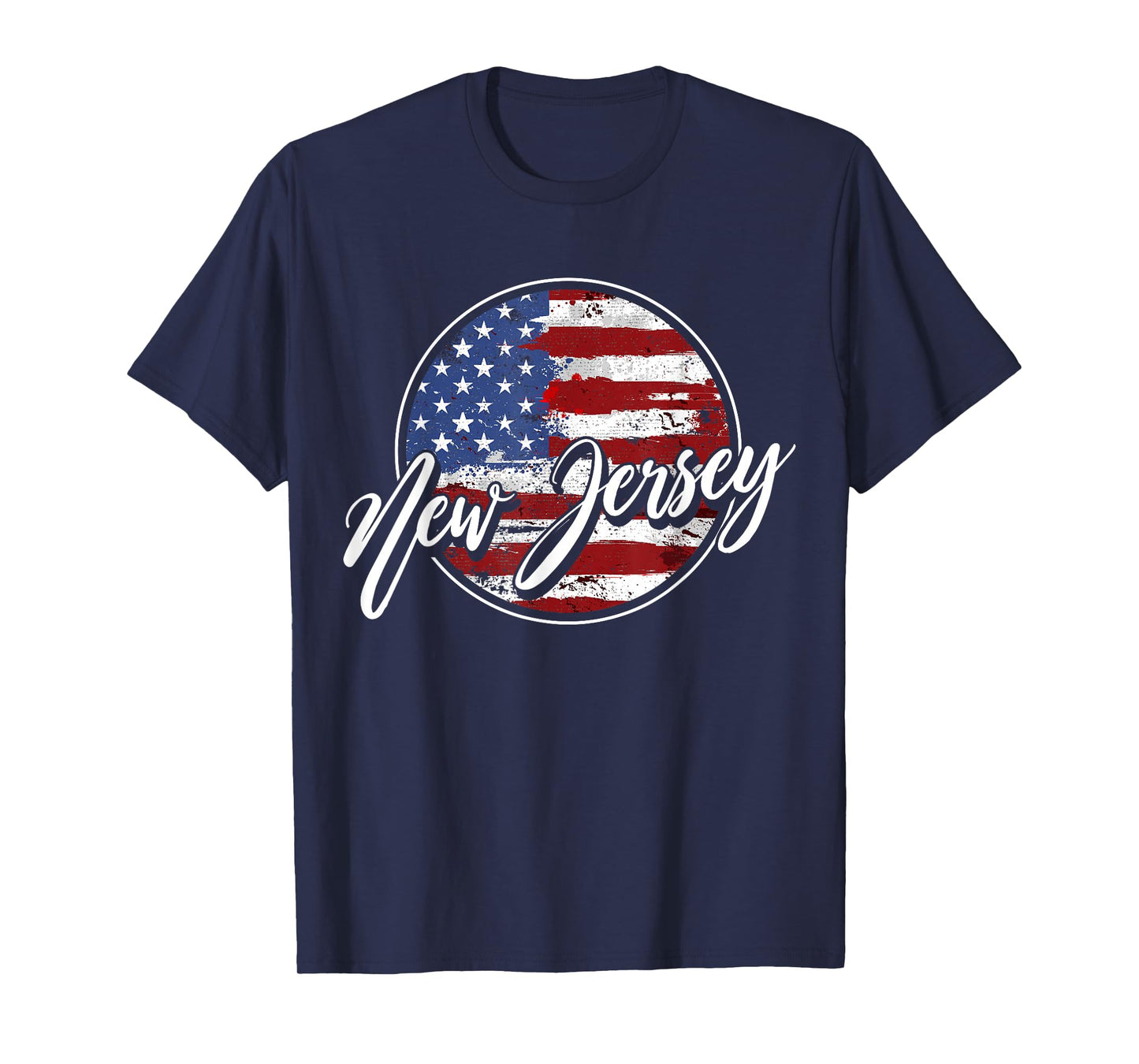 Retro & Retro USA New Jersey T-Shirt - Women's Classic Fit Black Short Sleeve T-Shirt - Small