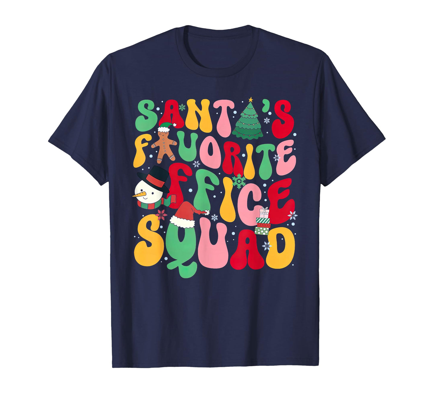 Groovy Santa Favorite Office Squad Christmas Admin Staff T-Shirt