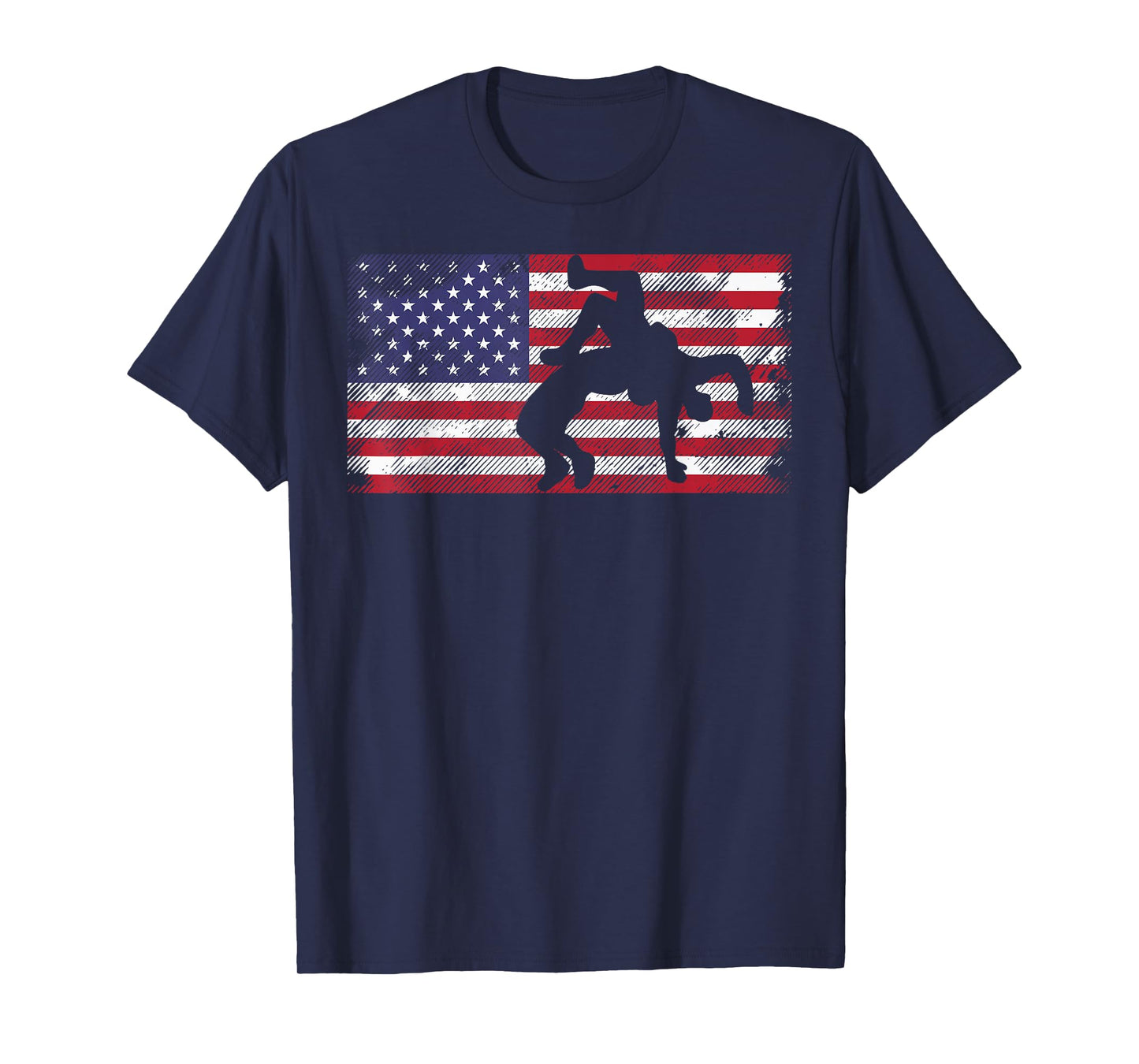Distressed American Flag Wrestling Wrestler Women Men Kids T-Shirt