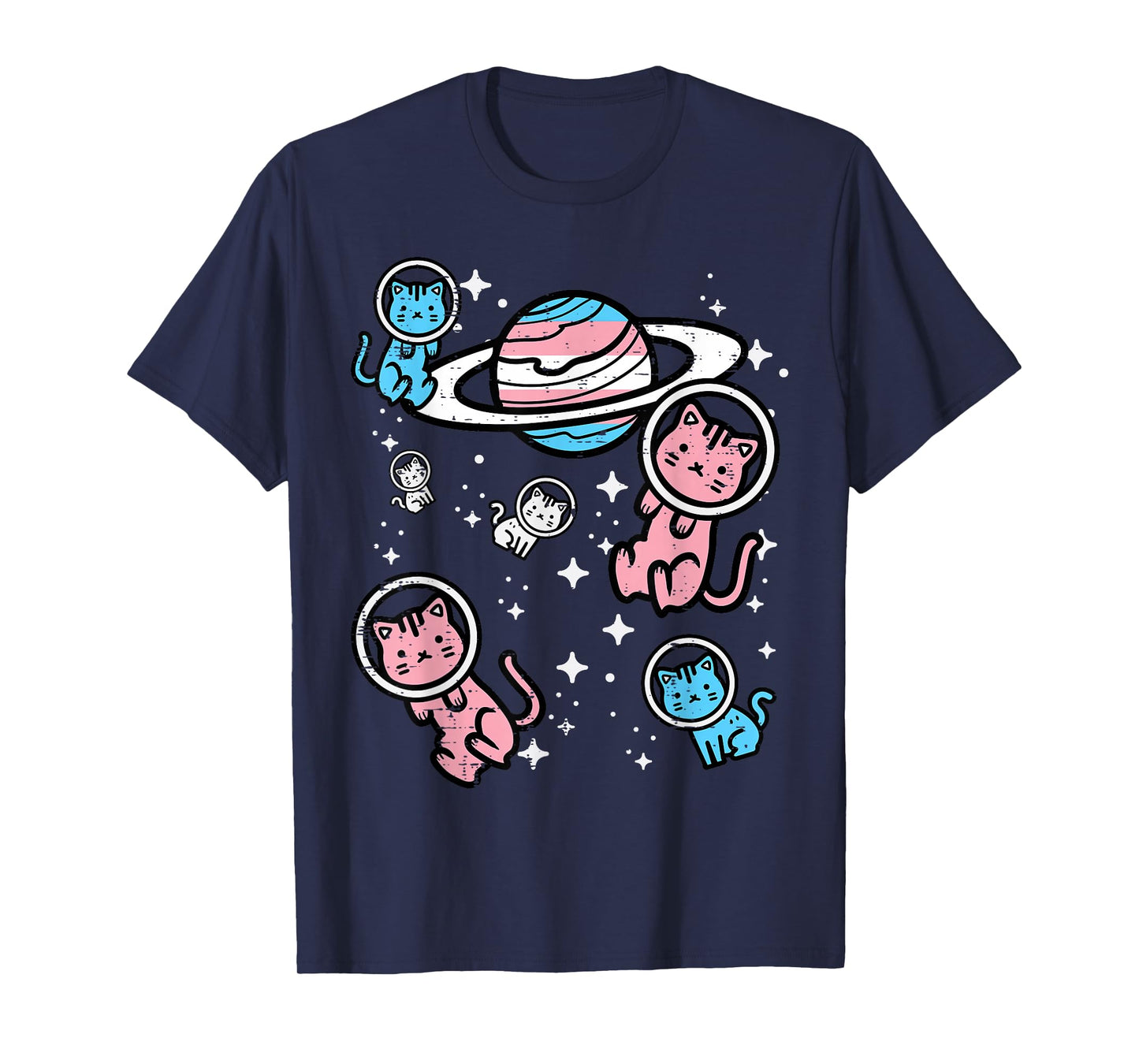 Trans Cats In Space Transgender Transsexual Pride Month Lgbt T-Shirt