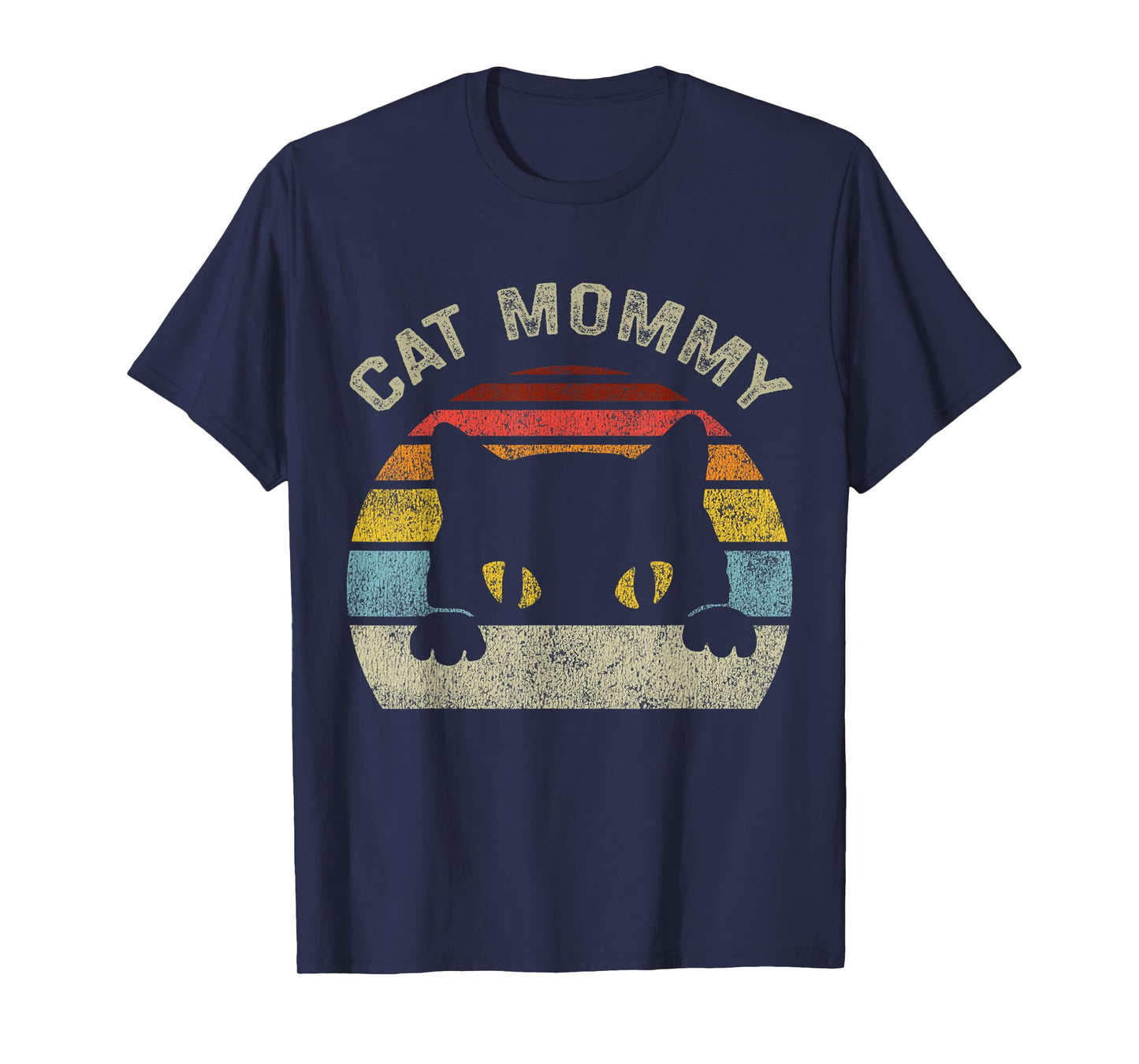 Cat Mommy Women Vintage Retro Black Cats Mom Mothers Day T-Shirt Small