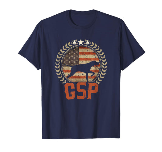 German Shorthaired Pointer American Flag Shirt GSP Patriotic T-Shirt