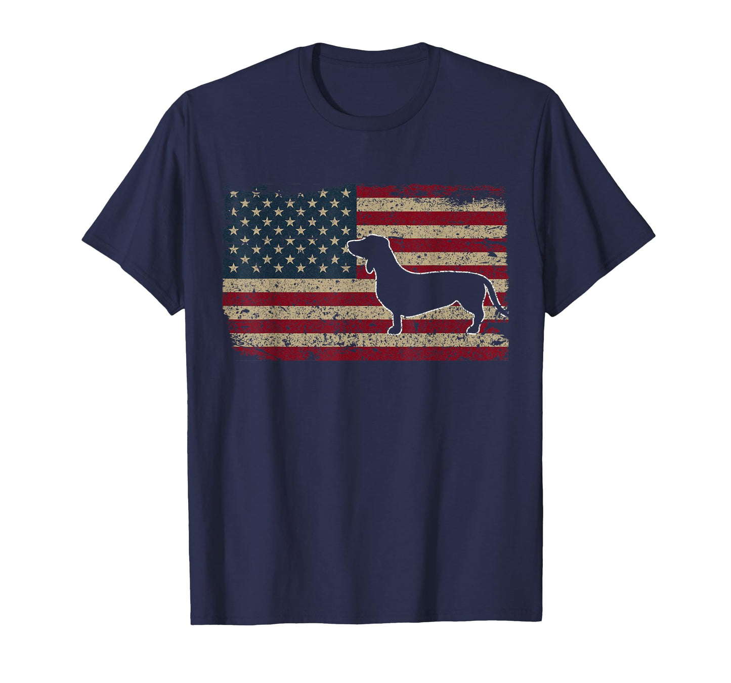 Dachshund America Flag Patriotic Weiner Dog Gift T-Shirt Small