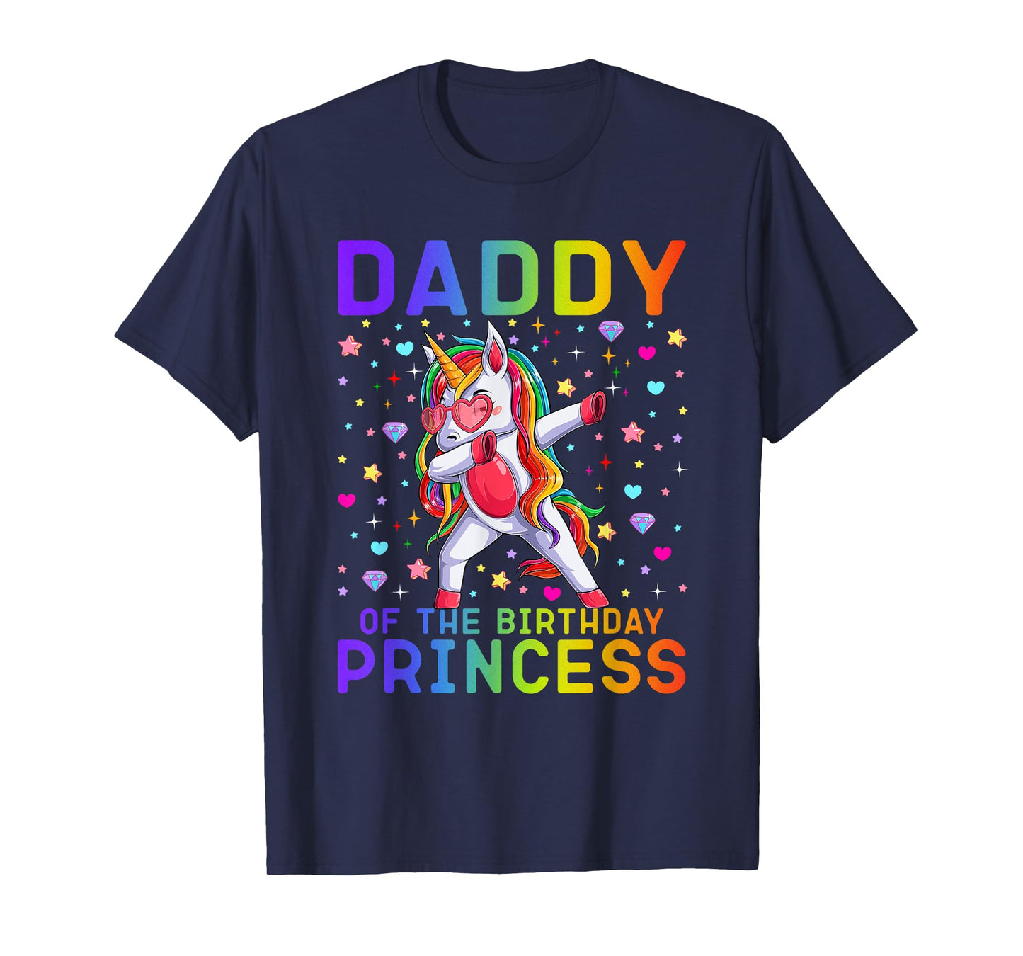 Daddy of the Birthday Princess Girl Dabbing Unicorn Dadacorn T-Shirt