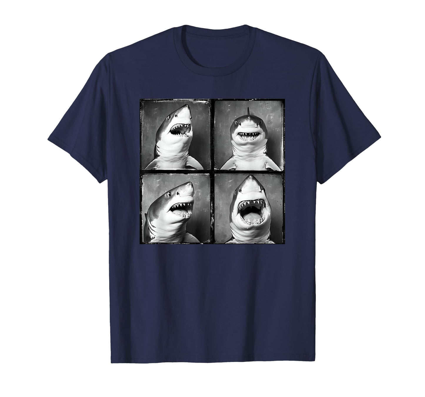 Friendly Shark Face Conservation Retro Smiling Shark Lover T-Shirt
