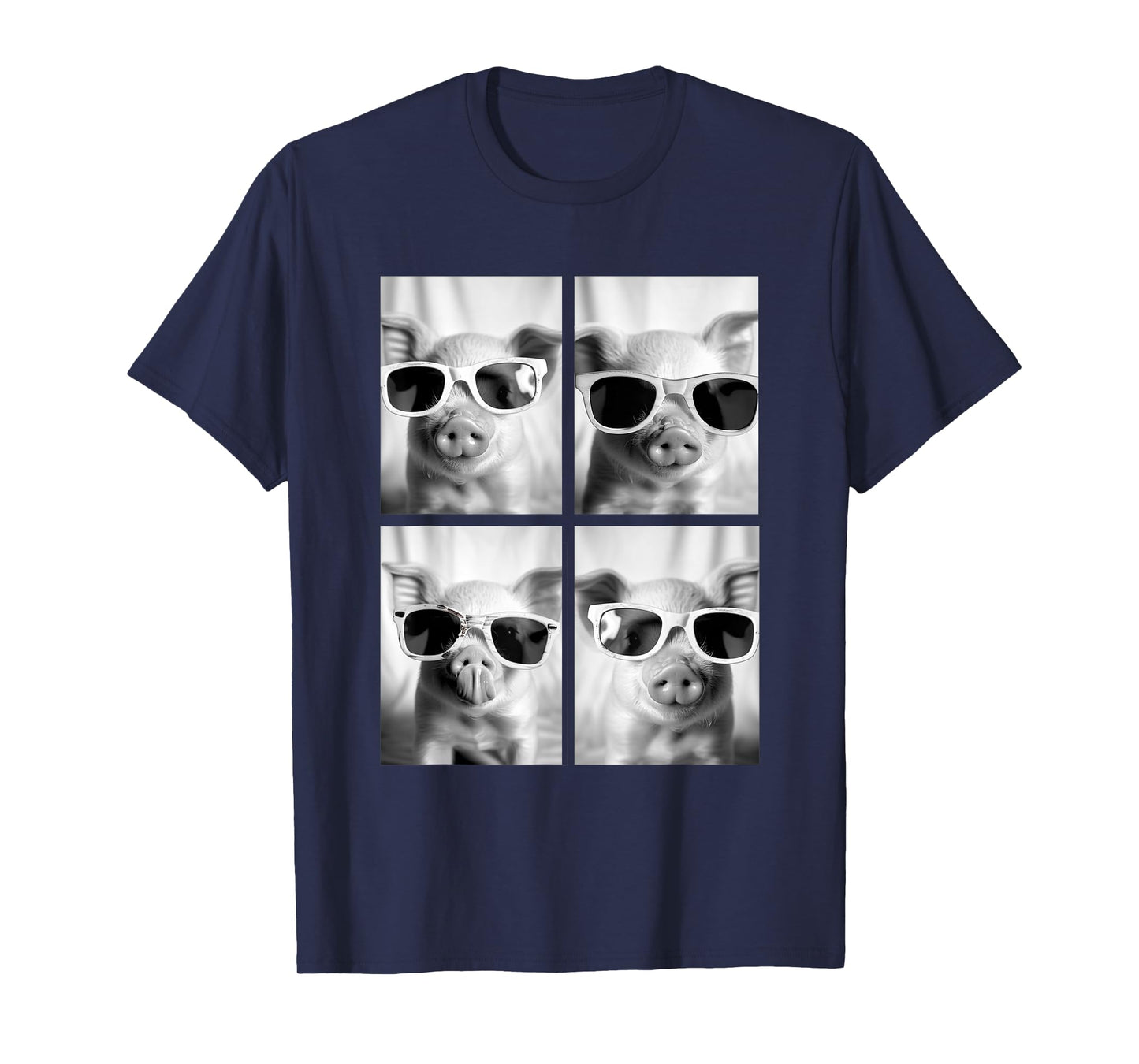 Baby Pigs with Sunglasses Cute Piglets Animals Photo Booth T-Shirt