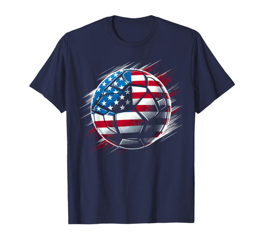 American Flag on Soccer Ball T-Shirt