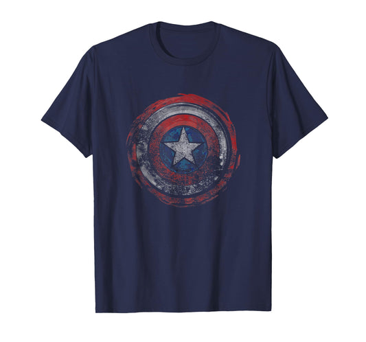Marvel Comics Distressed Painted Captain America Shield T-Shirt