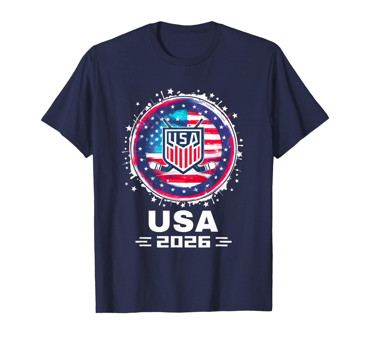 USA Team 2026 Hockey American Flag Women Men Kids Hockey T-Shirt