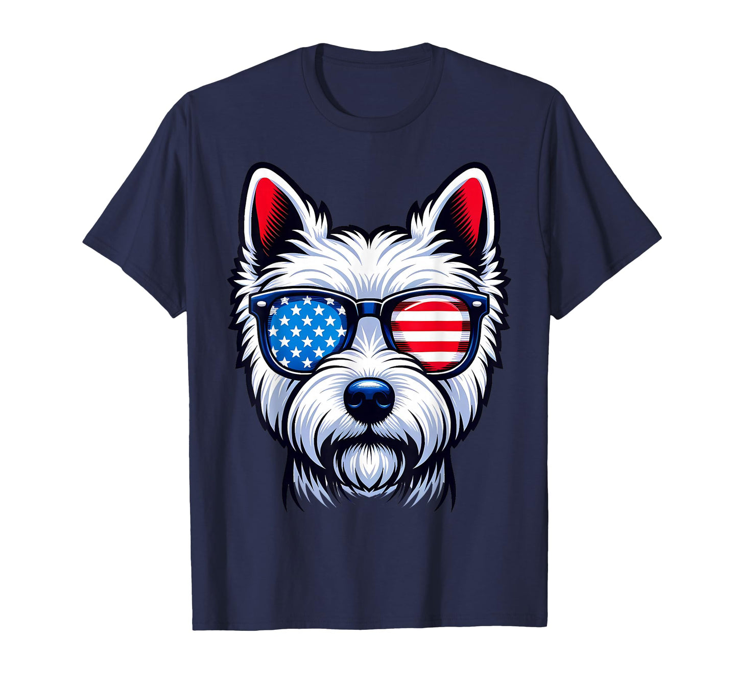 West Highland Terrier Patriotic American Flag USA Westie T-Shirt