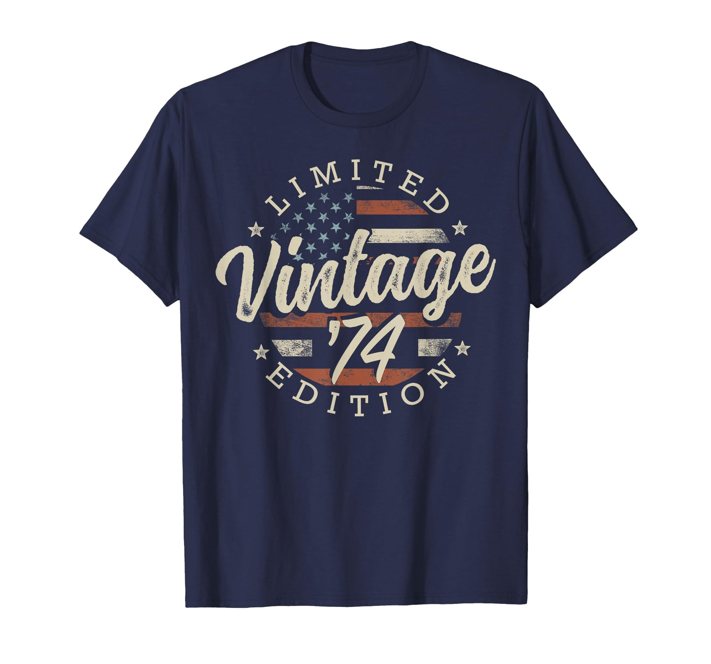 Vintage 1974 Limited Edition USA Flag 51st Birthday T-Shirt