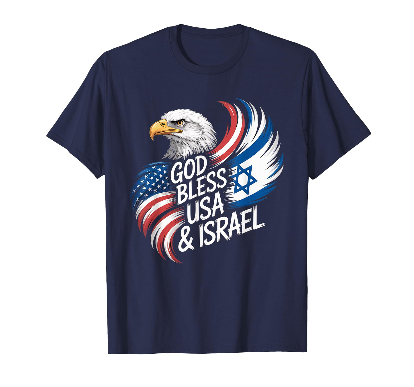 God Bless USA & Israel Support Patriotic Tee T-Shirt