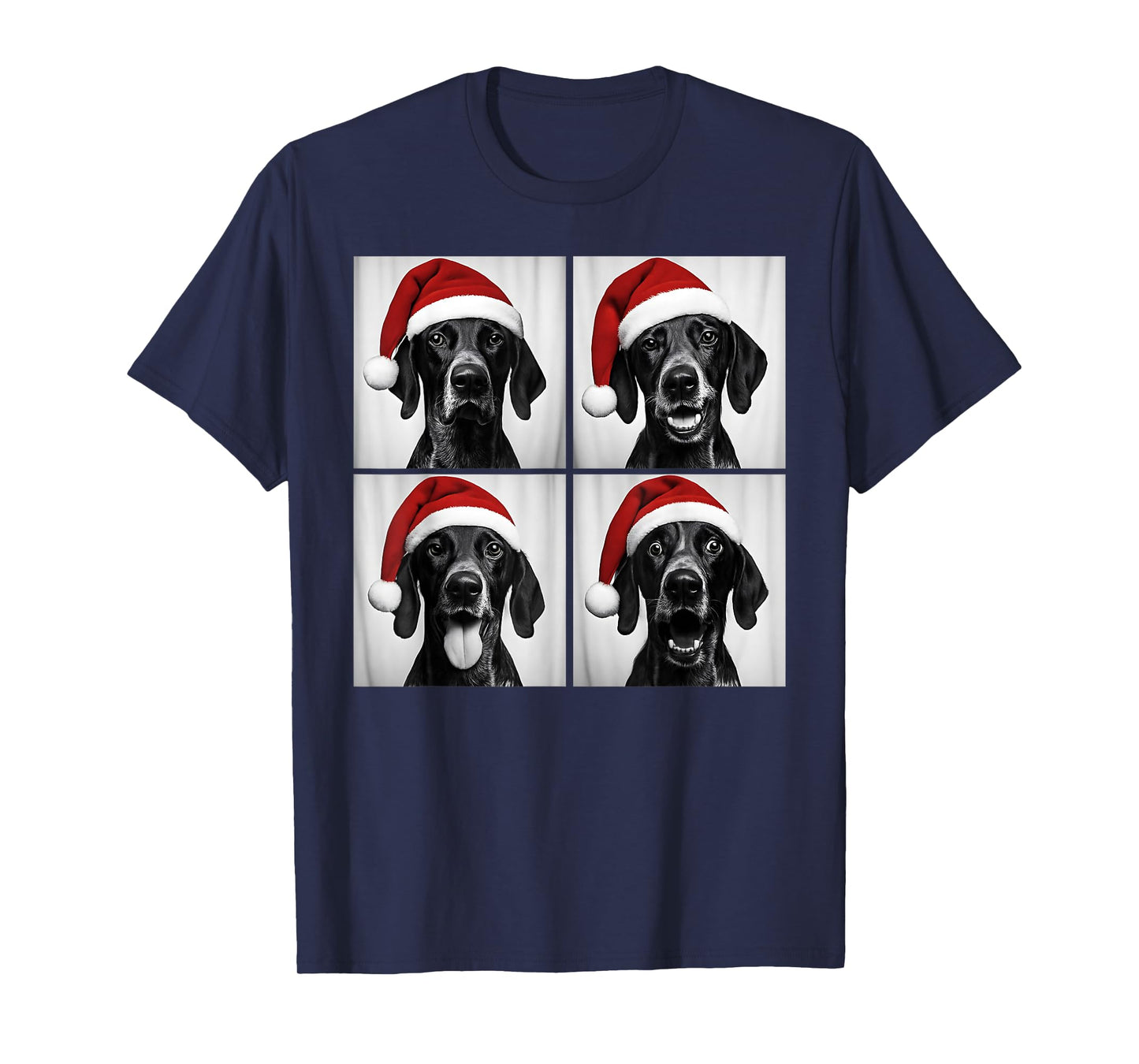 Funny Christmas German Shorthaired Pointer Santa Photo Booth T-Shirt