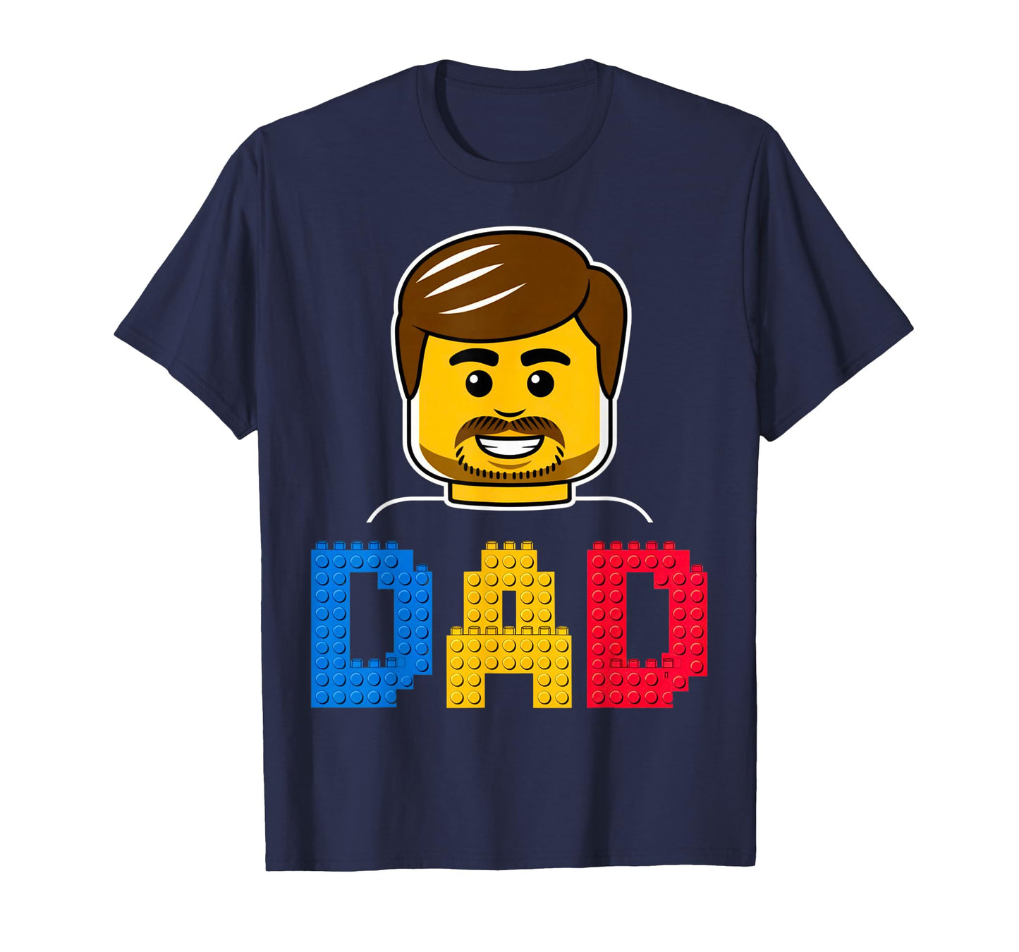 Family Dad Master Builder Building Bricks Blocks Fathers Day T-Shirt