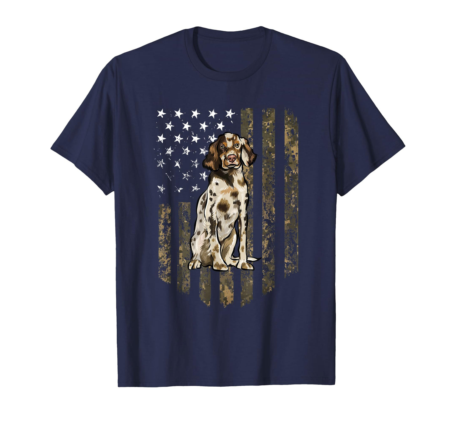 Camo American Flag English Setter 4th Of July USA T-Shirt